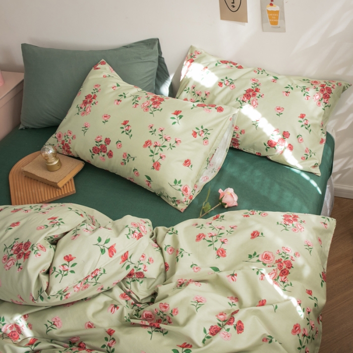 91家纺网 家纺一手货源 找家纺 怡家居 2021新款全棉田园四件套 春婵