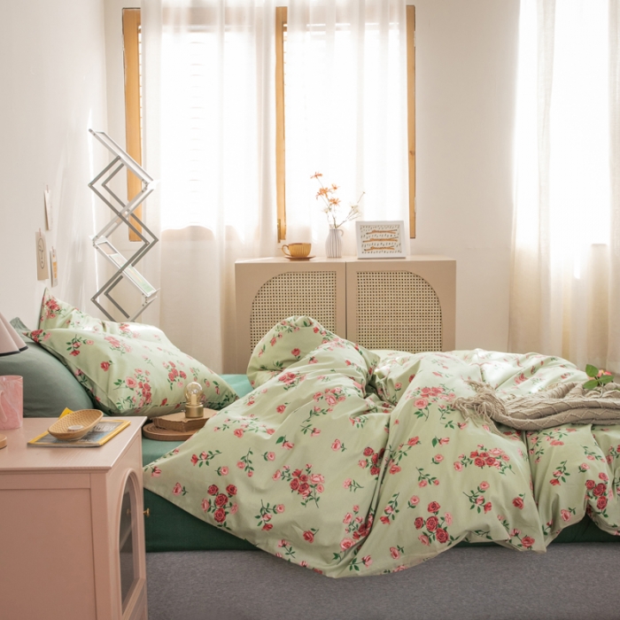 91家纺网 家纺一手货源 找家纺 怡家居 2021新款全棉田园四件套 春婵