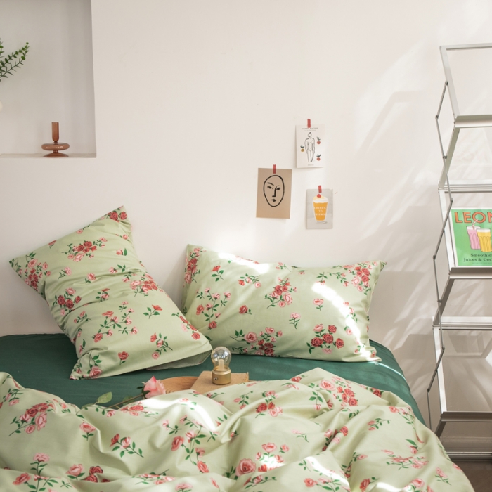 91家纺网 家纺一手货源 找家纺 怡家居 2021新款全棉田园四件套 春婵