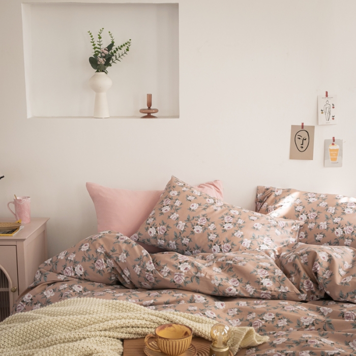 91家纺网 家纺一手货源 找家纺 怡家居 2021新款全棉田园四件套 花眠