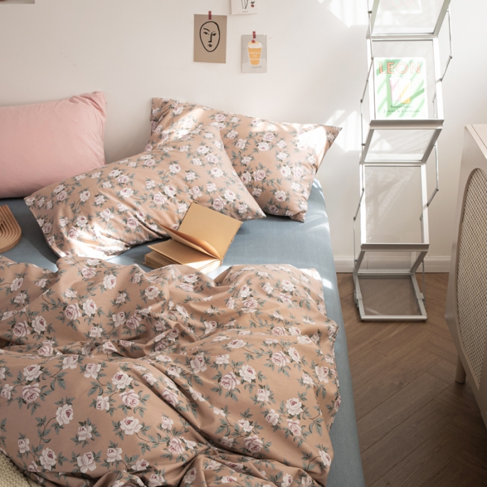 91家纺网 家纺一手货源 找家纺 怡家居 2021新款全棉田园四件套 花眠