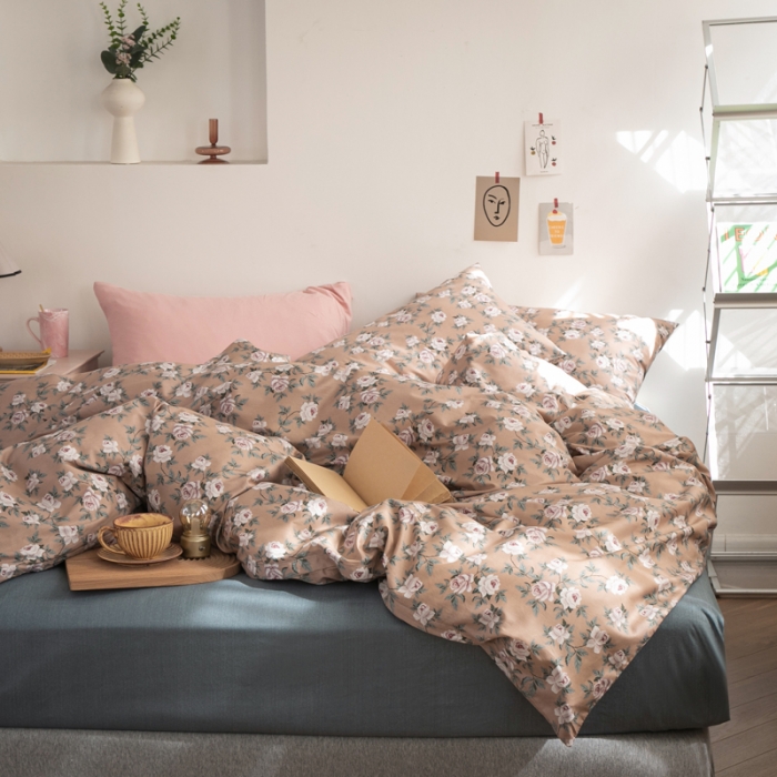 91家纺网 家纺一手货源 找家纺 怡家居 2021新款全棉田园四件套 花眠