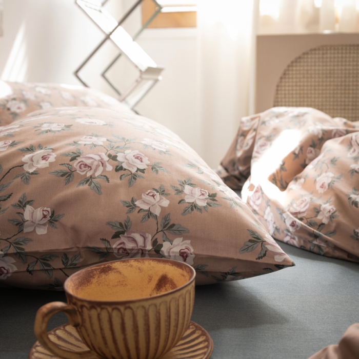 91家纺网 家纺一手货源 找家纺 怡家居 2021新款全棉田园四件套 花眠