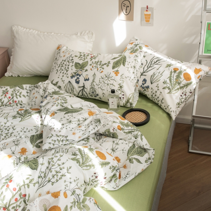 91家纺网 家纺一手货源 找家纺 怡家居 2021新款全棉田园四件套 江离