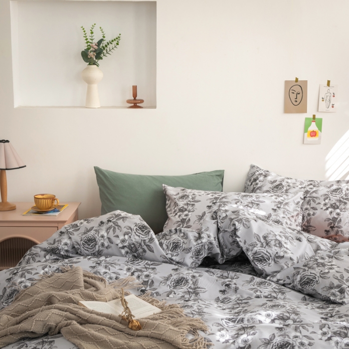 91家纺网 家纺一手货源 找家纺 怡家居 2021新款全棉田园四件套 旧梦