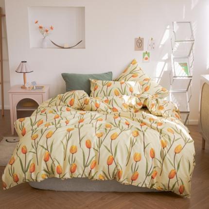 91家纺网 家纺一手货源 找家纺 怡家居 2021新款全棉田园四件套 流金岁月