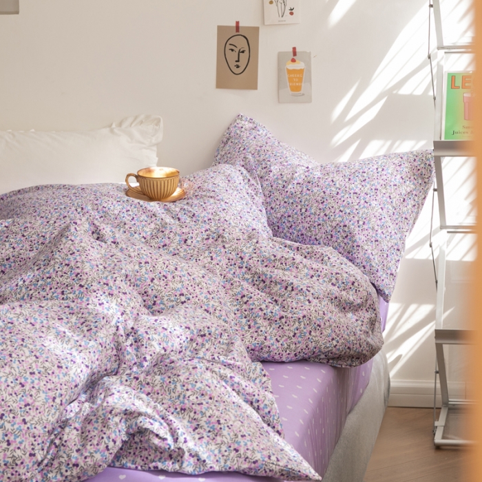 91家纺网 家纺一手货源 找家纺 怡家居 2021新款全棉田园四件套 满天星