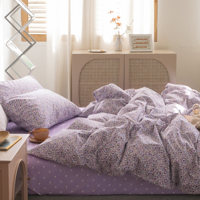 91家纺网 家纺一手货源 找家纺 怡家居 2021新款全棉田园四件套 满天星