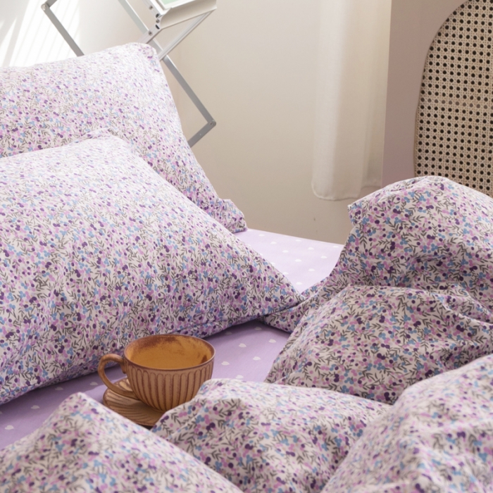 91家纺网 家纺一手货源 找家纺 怡家居 2021新款全棉田园四件套 满天星