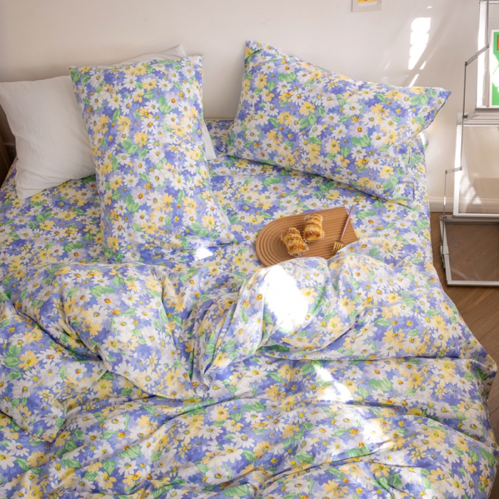 91家纺网 家纺一手货源 找家纺 怡家居 2021新款全棉田园四件套 青原