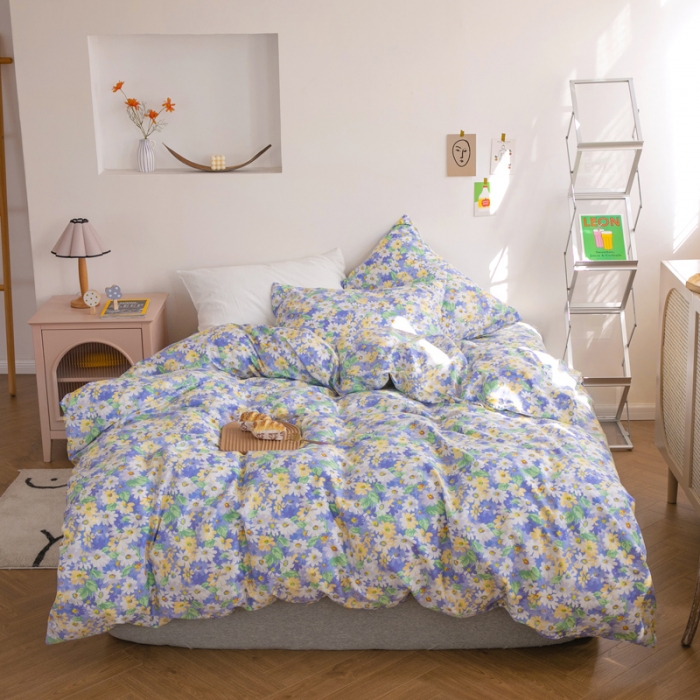 91家纺网 家纺一手货源 找家纺 怡家居 2021新款全棉田园四件套 青原