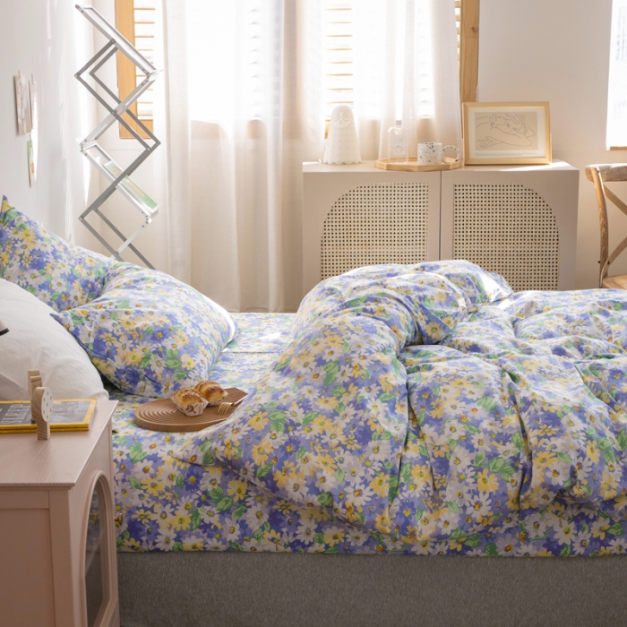 91家纺网 家纺一手货源 找家纺 怡家居 2021新款全棉田园四件套 青原