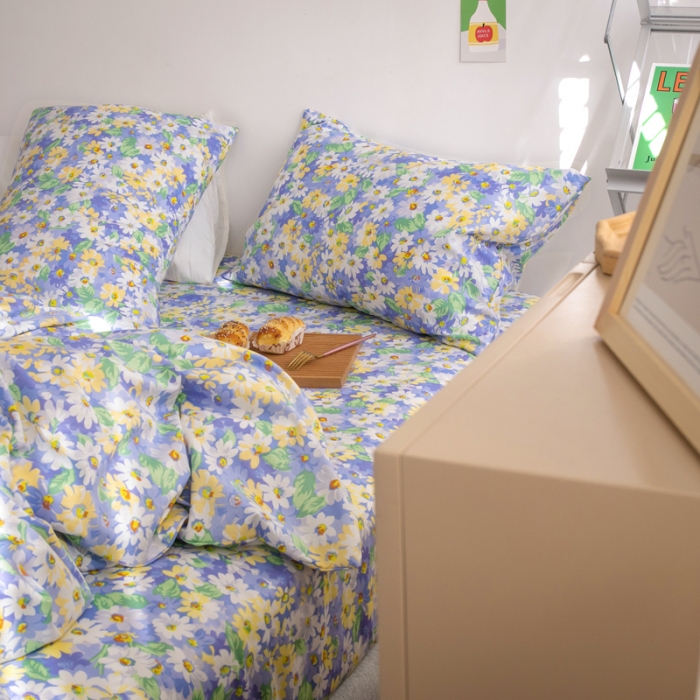 91家纺网 家纺一手货源 找家纺 怡家居 2021新款全棉田园四件套 青原