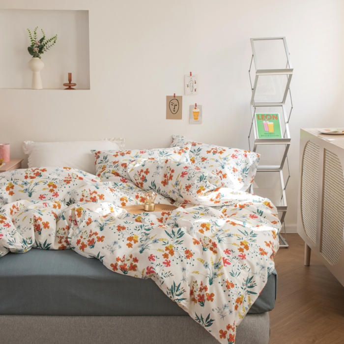 91家纺网 家纺一手货源 找家纺 怡家居 2021新款全棉田园四件套 洵美