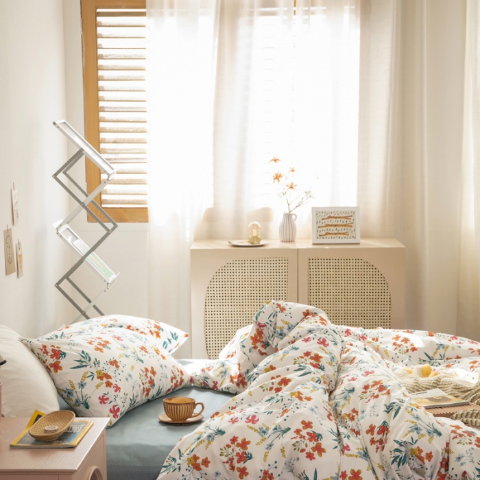 91家纺网 家纺一手货源 找家纺 怡家居 2021新款全棉田园四件套 洵美