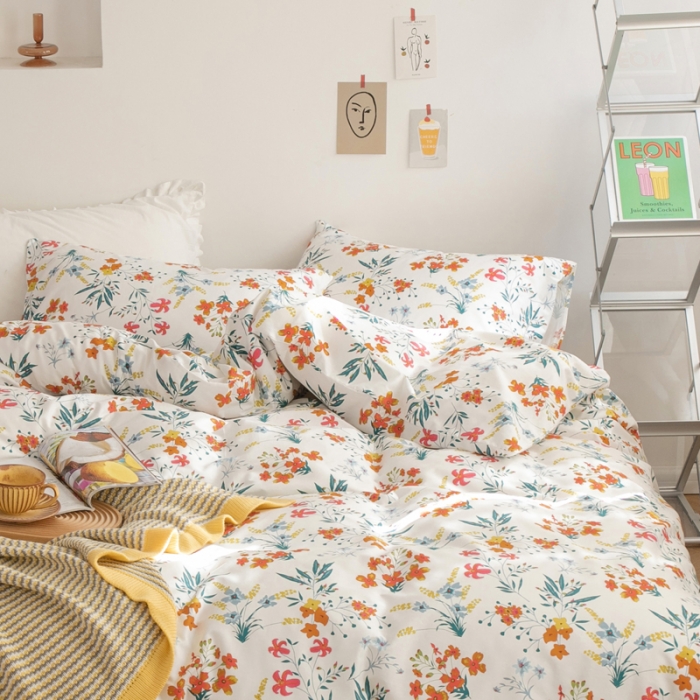 91家纺网 家纺一手货源 找家纺 怡家居 2021新款全棉田园四件套 洵美