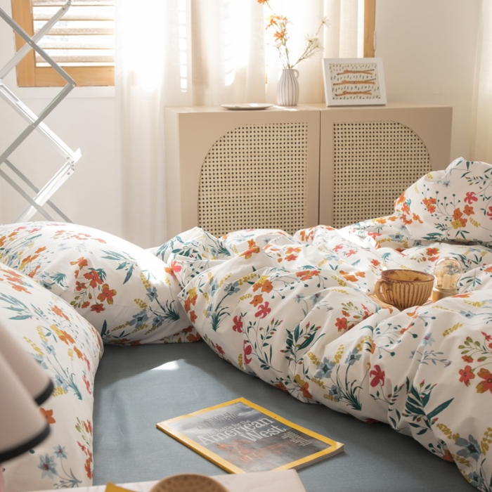 91家纺网 家纺一手货源 找家纺 怡家居 2021新款全棉田园四件套 洵美