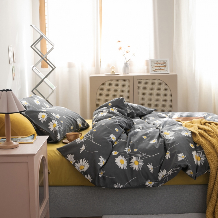 91家纺网 家纺一手货源 找家纺 怡家居 2021新款全棉田园四件套 长夏