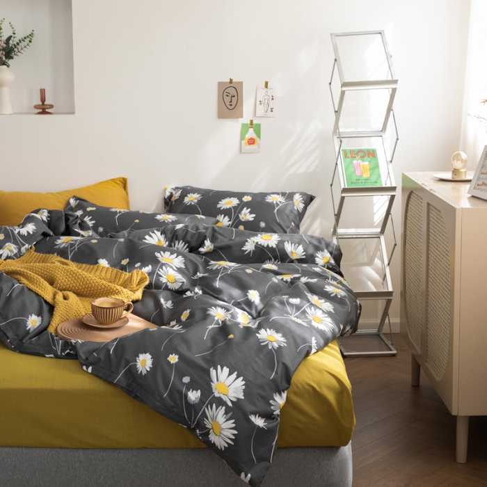 91家纺网 家纺一手货源 找家纺 怡家居 2021新款全棉田园四件套 长夏