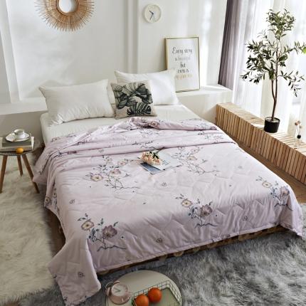 91家纺网 家纺一手货源 找家纺 欧雅搁2025新款水洗棉夏被跑量夏凉被空调被 生如夏花-浅粉