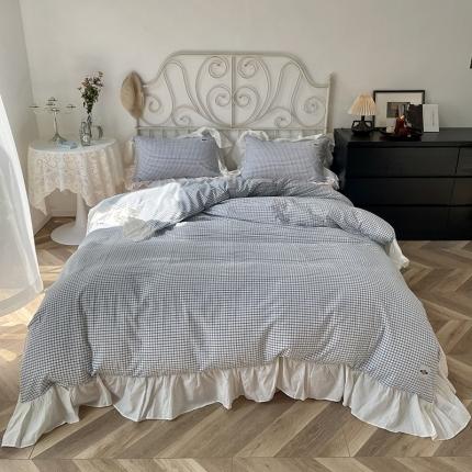 91家纺网 家纺一手货源 找家纺 （总）洋铭区 2021新款法式清新水洗棉四件套