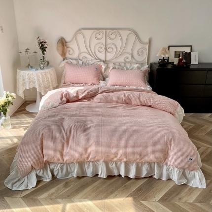 91家纺网 家纺一手货源 找家纺 （总）洋铭区 2021新款法式清新水洗棉四件套