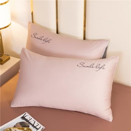 91家纺网 家纺一手货源 找家纺 古吉梦 2024新款水洗棉-S双拼单品枕套 香槟金