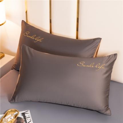 91家纺网 家纺一手货源 找家纺 古吉梦 2024新款水洗棉-S双拼单品枕套 香槟金
