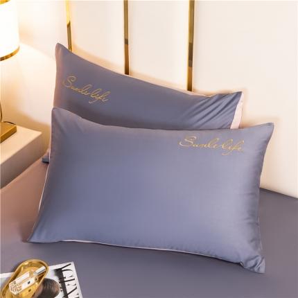 91家纺网 家纺一手货源 找家纺 古吉梦 2024新款水洗棉-S双拼单品枕套 香槟金