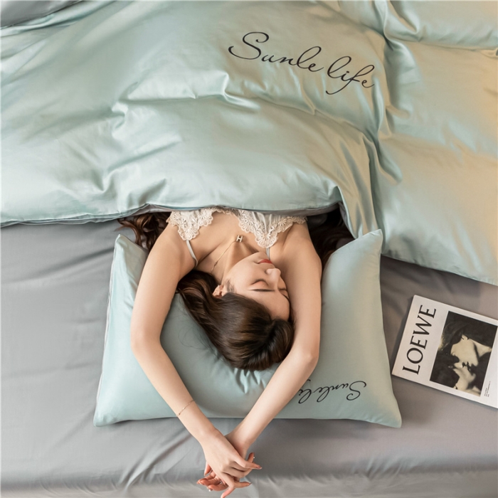 91家纺网 家纺一手货源 找家纺 古吉梦 2024新款水洗棉-S双拼单品枕套 梵星蓝