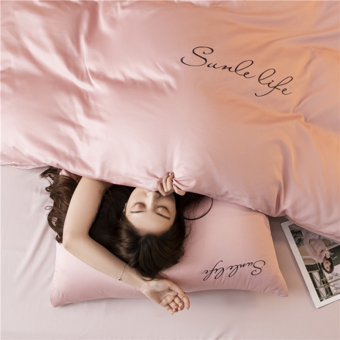 91家纺网 家纺一手货源 找家纺 古吉梦 2024新款水洗棉-S双拼单品枕套 藕粉
