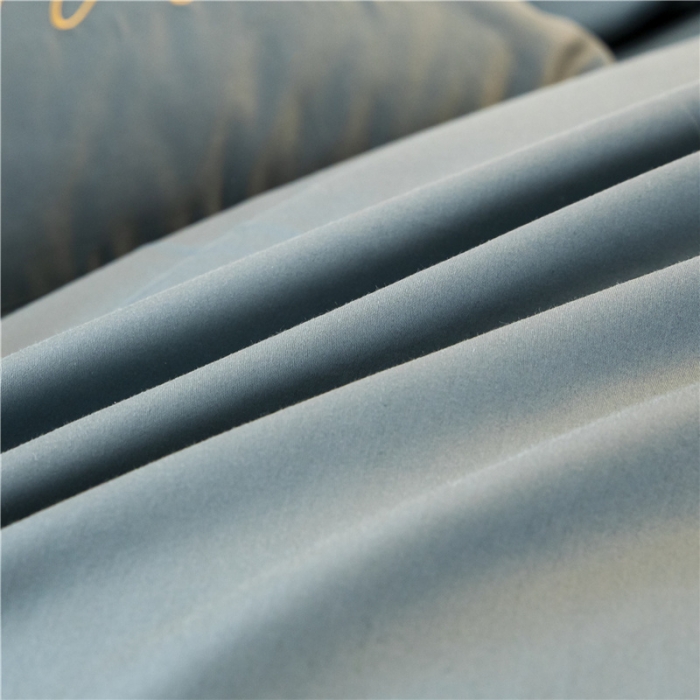 91家纺网 家纺一手货源 找家纺 古吉梦 2024新款水洗棉-S双拼单品枕套 浅石蓝