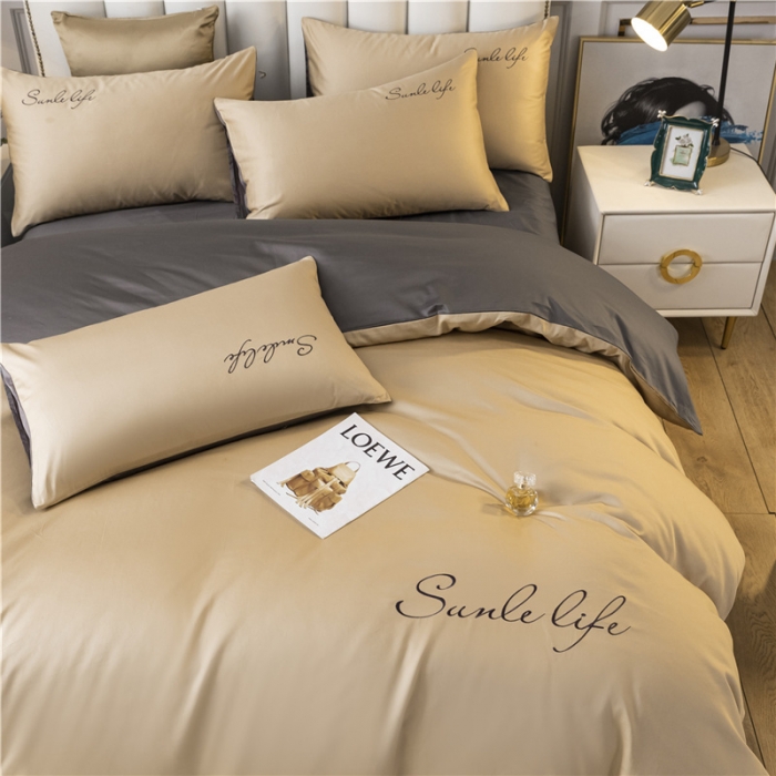 91家纺网 家纺一手货源 找家纺 古吉梦 2024新款水洗棉-S双拼单品枕套 香槟金