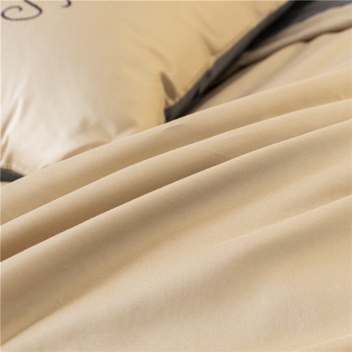 91家纺网 家纺一手货源 找家纺 古吉梦 2024新款水洗棉-S双拼单品枕套 香槟金