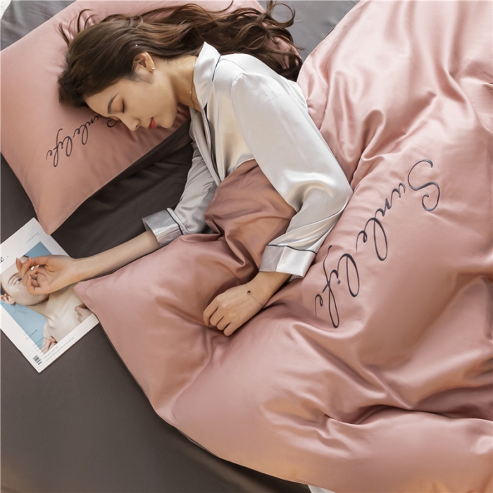 91家纺网 家纺一手货源 找家纺 古吉梦 2024新款水洗棉-S双拼单品枕套 紫豆沙