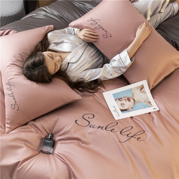 91家纺网 家纺一手货源 找家纺 古吉梦 2024新款水洗棉-S双拼单品枕套 紫豆沙