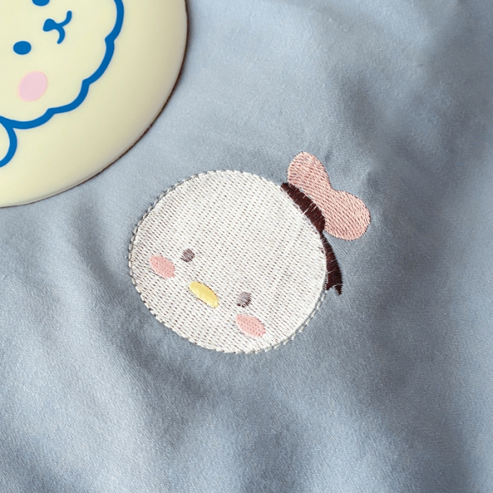 91家纺网 家纺一手货源 找家纺 蓝巢2021新款全棉水洗棉刺绣四件套公主风系列唐唐鸭