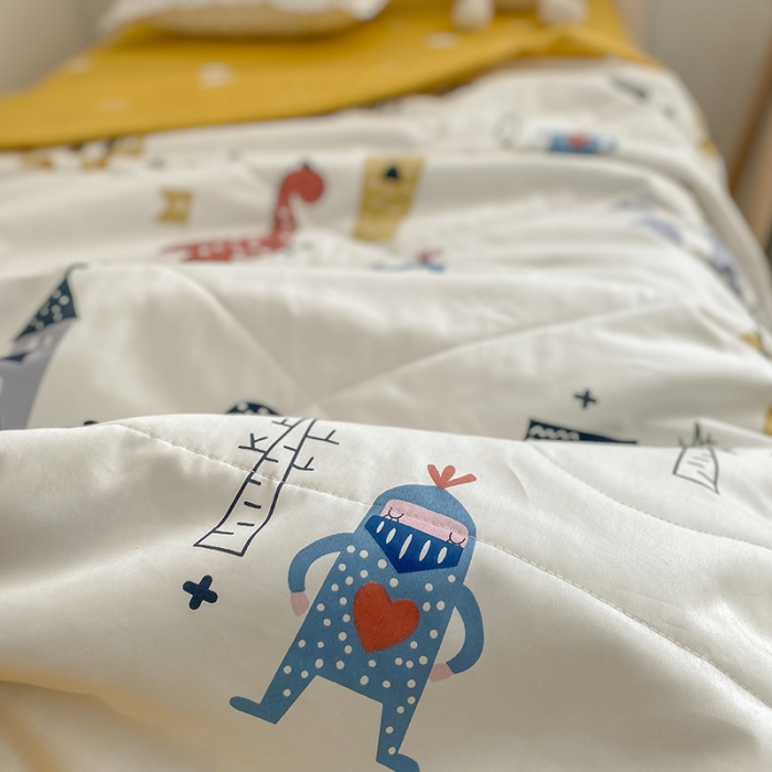 91家纺网 家纺一手货源 找家纺 莱福仕家坊 2021新款纯棉A类卡通夏被-小床 守卫城堡