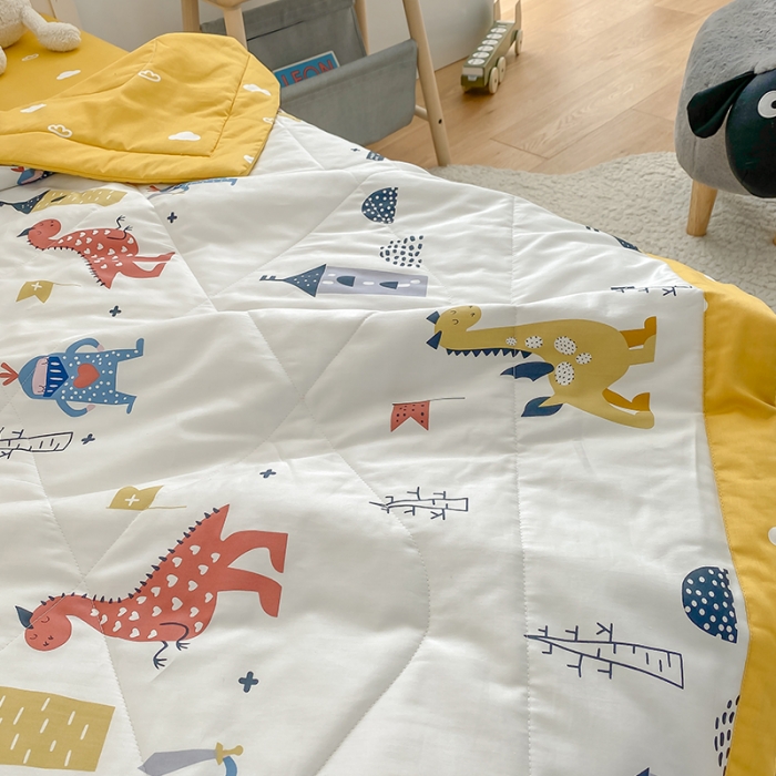 91家纺网 家纺一手货源 找家纺 莱福仕家坊 2021新款纯棉A类卡通夏被-小床 守卫城堡