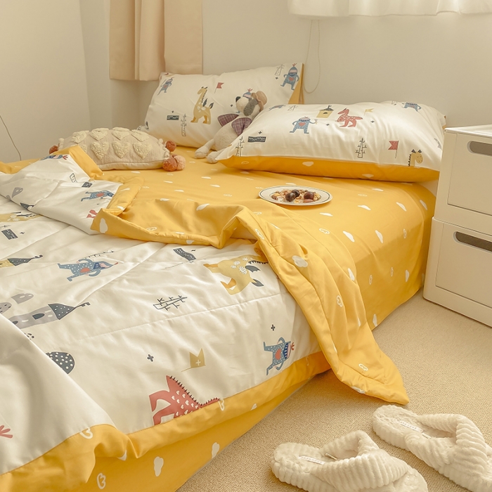 91家纺网 家纺一手货源 找家纺 莱福仕家纺 2021新款纯棉A类卡通夏被-大床 守卫城堡