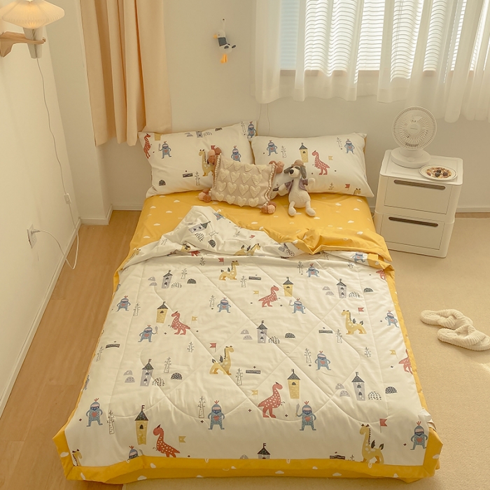 91家纺网 家纺一手货源 找家纺 莱福仕家纺 2021新款纯棉A类卡通夏被-大床 守卫城堡