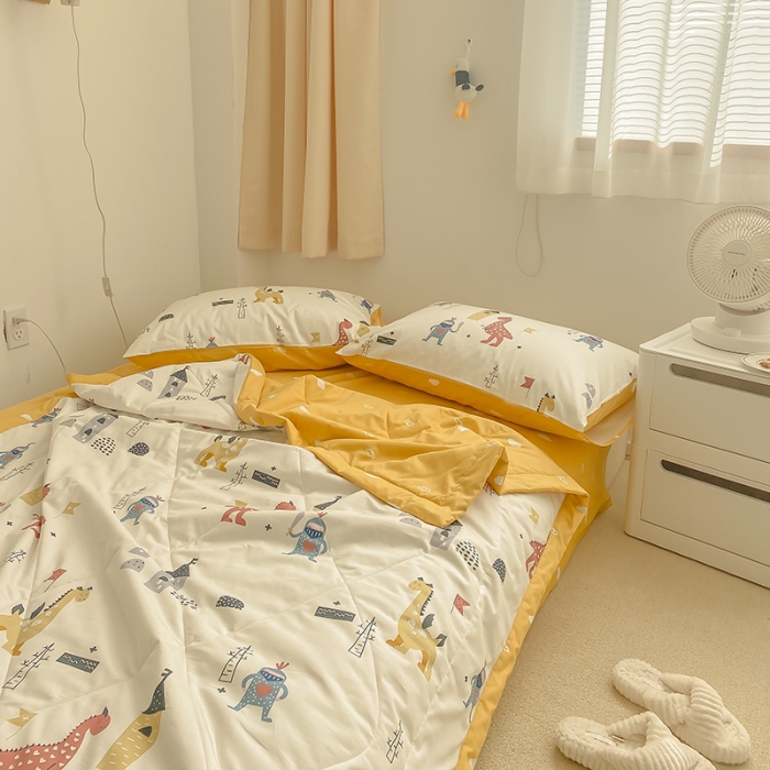 91家纺网 家纺一手货源 找家纺 莱福仕家纺 2021新款纯棉A类卡通夏被-大床 守卫城堡