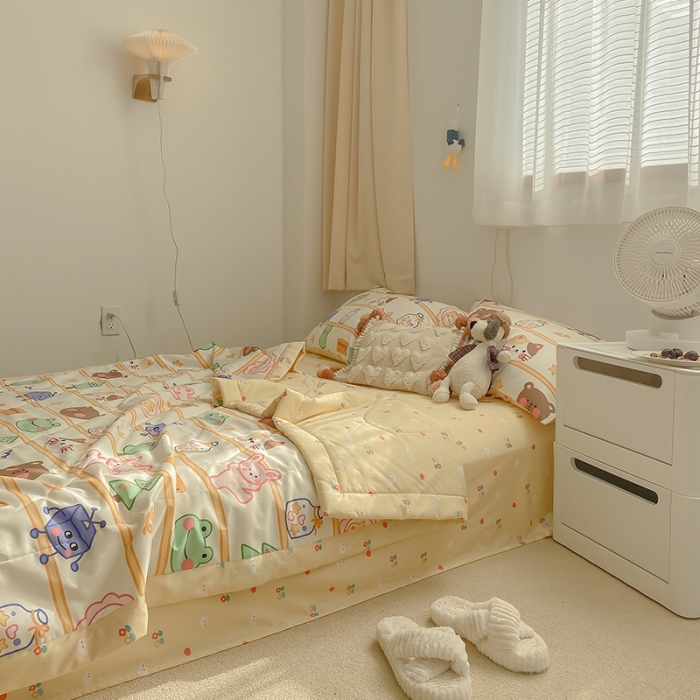 91家纺网 家纺一手货源 找家纺 莱福仕家纺 2021新款纯棉A类卡通夏被-大床 童话乐园