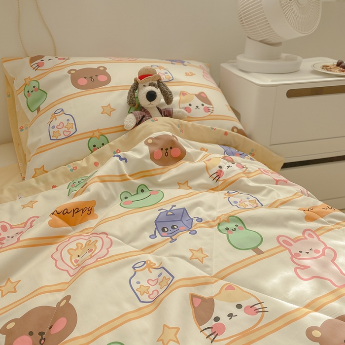 91家纺网 家纺一手货源 找家纺 莱福仕家纺 2021新款纯棉A类卡通夏被-大床 童话乐园