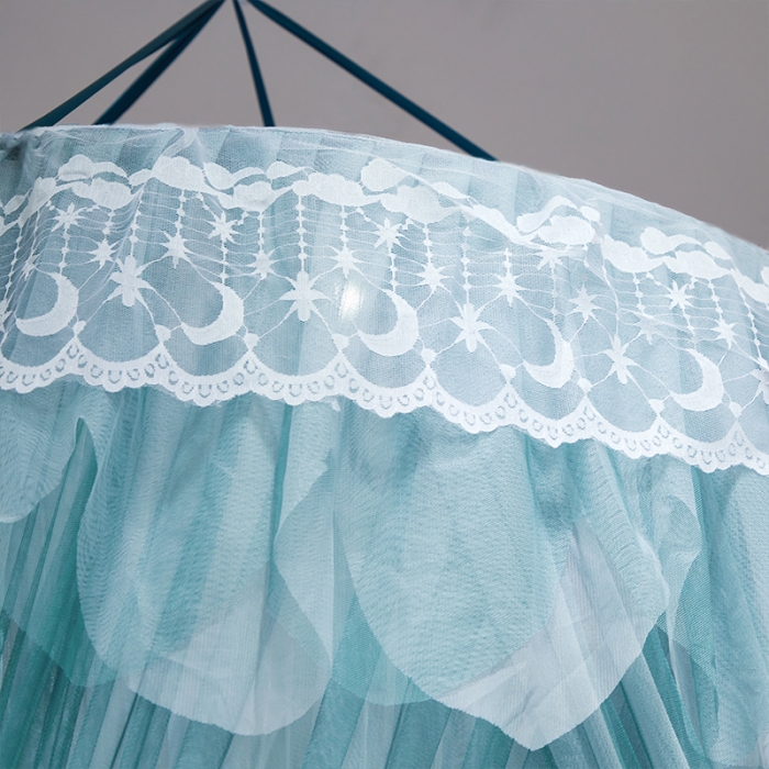 91家纺网 家纺一手货源 找家纺 艾晶美 2021新款双层纱1.2米圆顶蚊帐 千山暮雪-雾兰