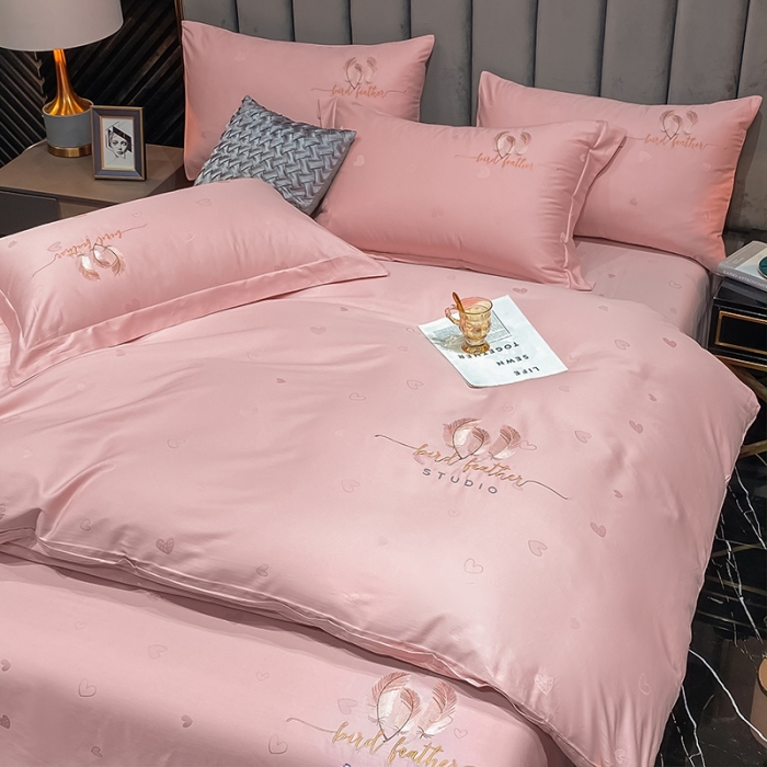 91家纺网 家纺一手货源 找家纺 （总）2025品乐100支长绒棉提花刺绣四件套全棉贡缎直播