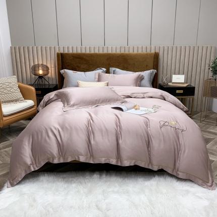 91家纺网 家纺一手货源 找家纺 （总）顾家家居2023新款80兰精天丝刺绣四件套-沫汐