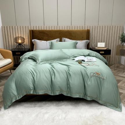 91家纺网 家纺一手货源 找家纺 （总）顾家家居2023新款80兰精天丝刺绣四件套-沫汐