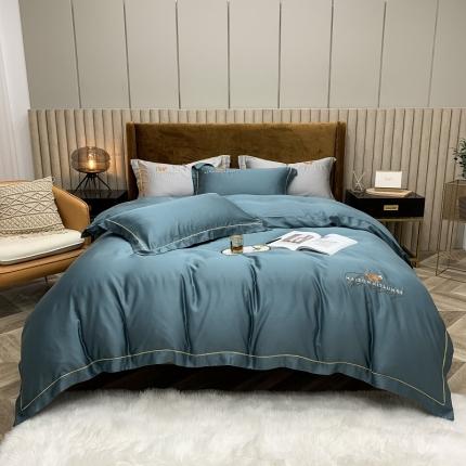 91家纺网 家纺一手货源 找家纺 （总）顾家家居2023新款80兰精天丝刺绣四件套-沫汐