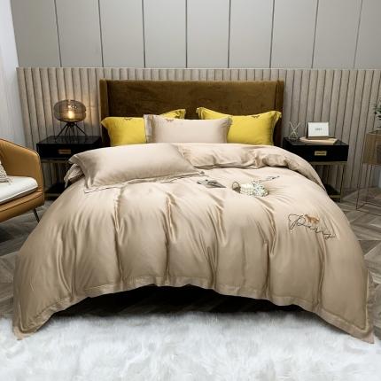 91家纺网 家纺一手货源 找家纺 （总）顾家家居2023新款80兰精天丝刺绣四件套-沫汐